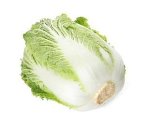 Photo of Fresh ripe Chinese cabbage isolated on white