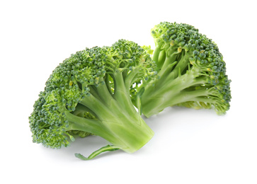 Photo of Fresh broccoli isolated on white. Edible green plant