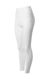 Photo of Women's leggins isolated on white. Sports clothing
