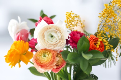 Beautiful ranunculus flowers, closeup Photo of Beautiful ranunculus flowers, closeup