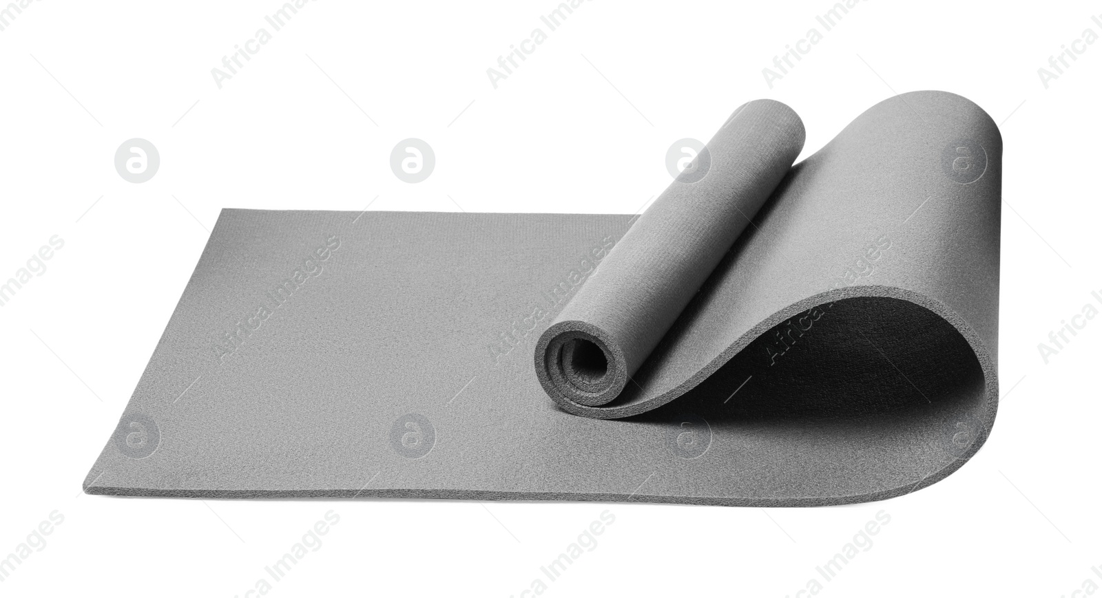 Soft grey camping mat isolated on white Photo of Soft grey camping mat isolated on white