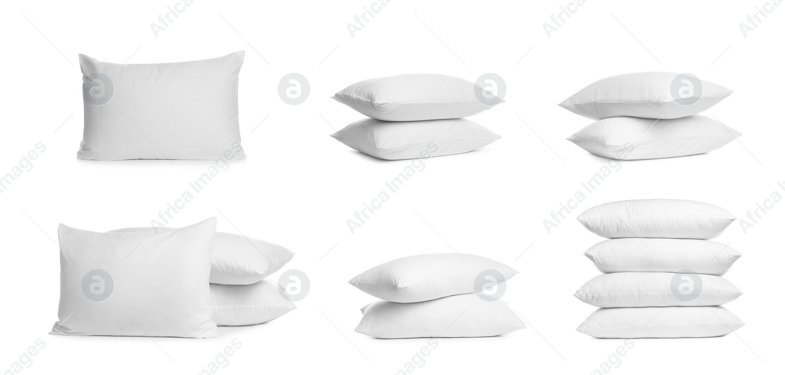 Image of Set of soft pillows isolated on white 