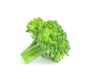 Fresh green raw broccoli on white background Photo of Fresh green raw broccoli on white background