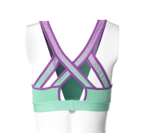 Photo of Women's top isolated on white. Sports clothing