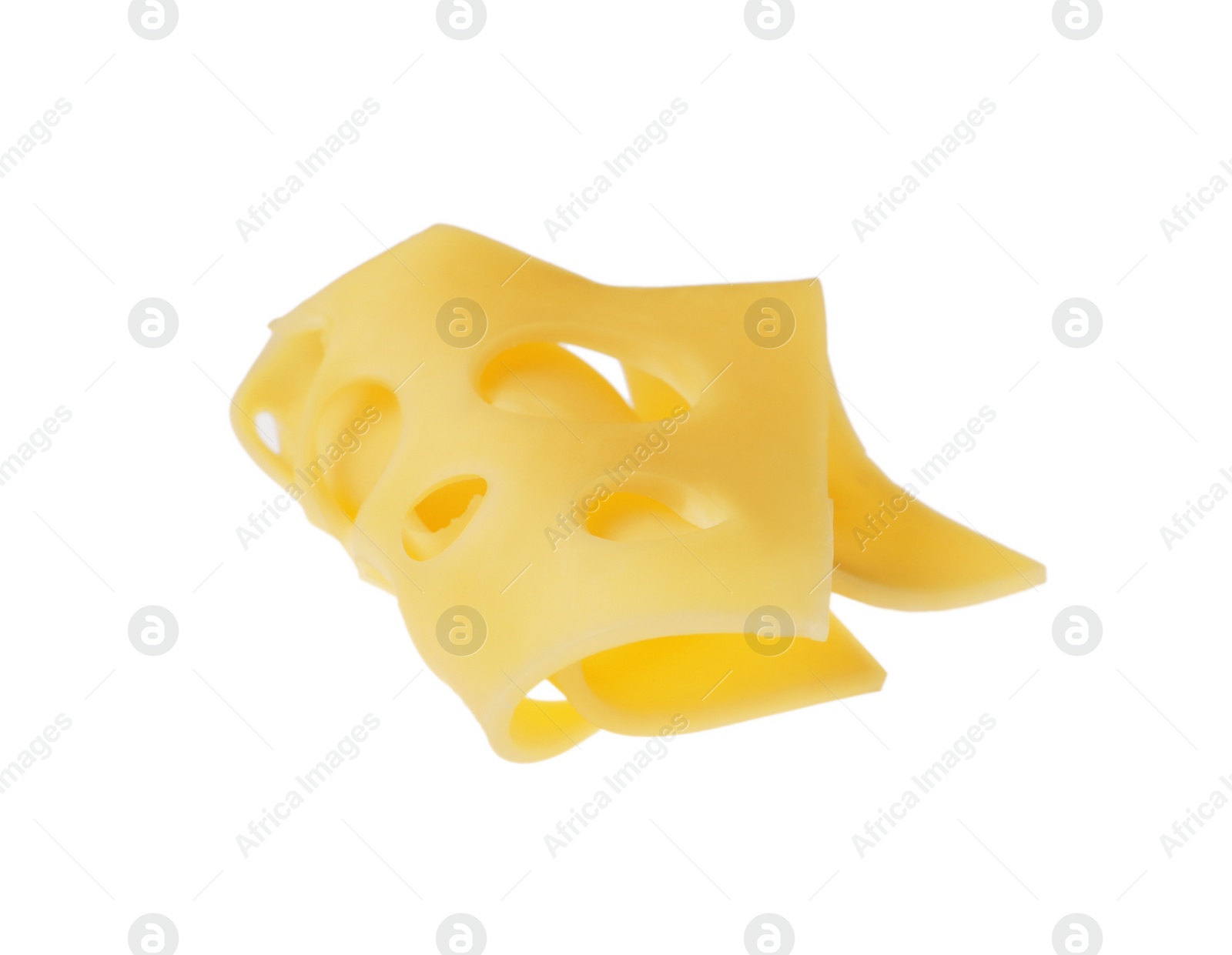 Photo of Slice of delicious cheese isolated on white