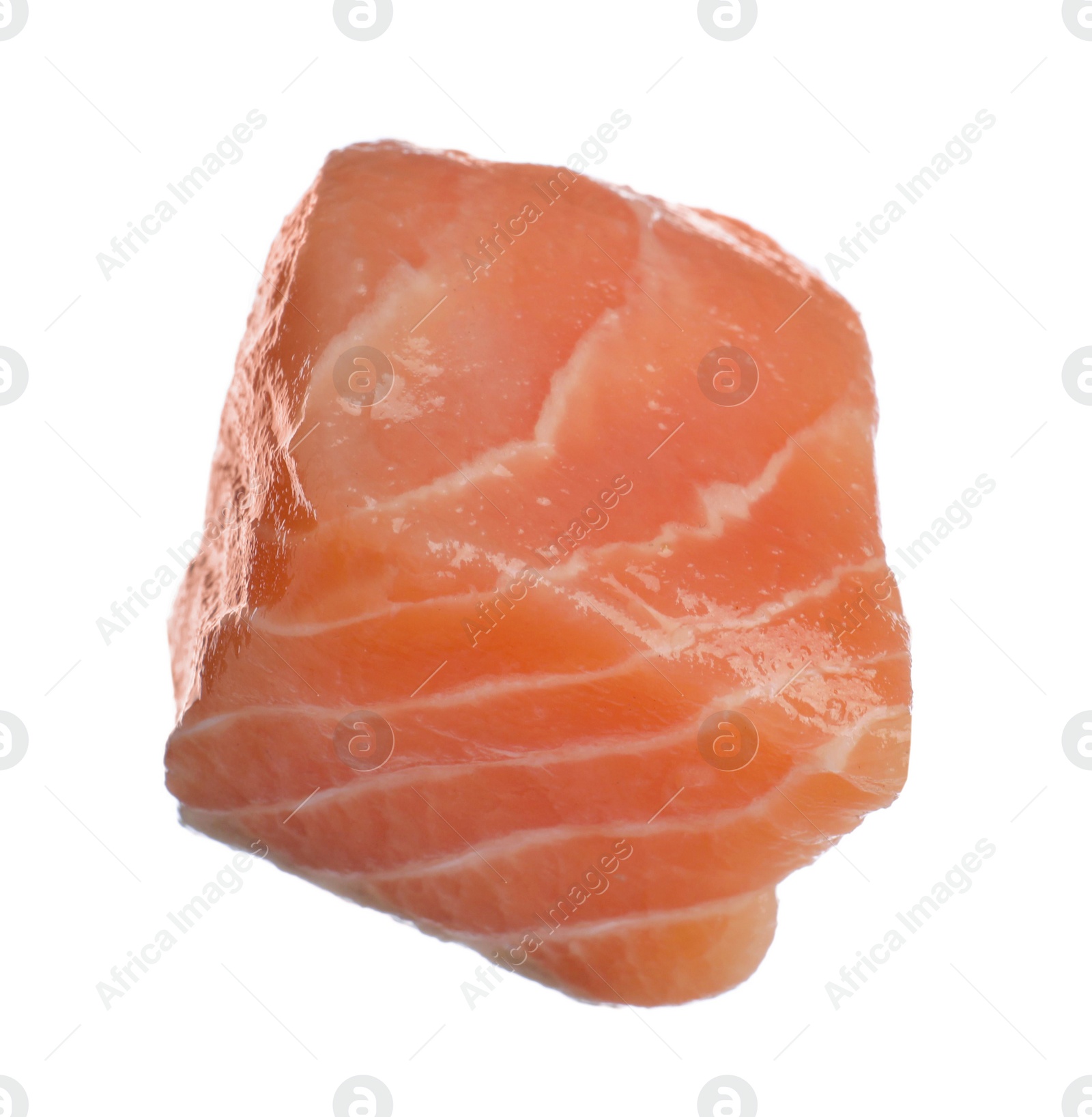Piece of fresh raw salmon isolated on white. Fish delicacy Photo of Piece of fresh raw salmon isolated on white. Fish delicacy