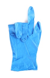 Medical glove isolated on white, top view Photo of Medical glove isolated on white, top view