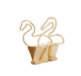 Flamingo shaped binder clip isolated on white. Stationery item Photo of Flamingo shaped binder clip isolated on white. Stationery item
