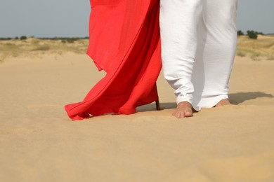 Jesus Christ walking in desert, closeup view Photo of Jesus Christ walking in desert, closeup view