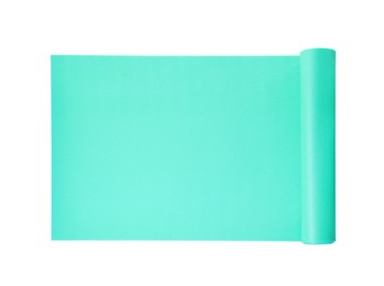 Turquoise camping mat isolated on white, top view Photo of Turquoise camping mat isolated on white, top view