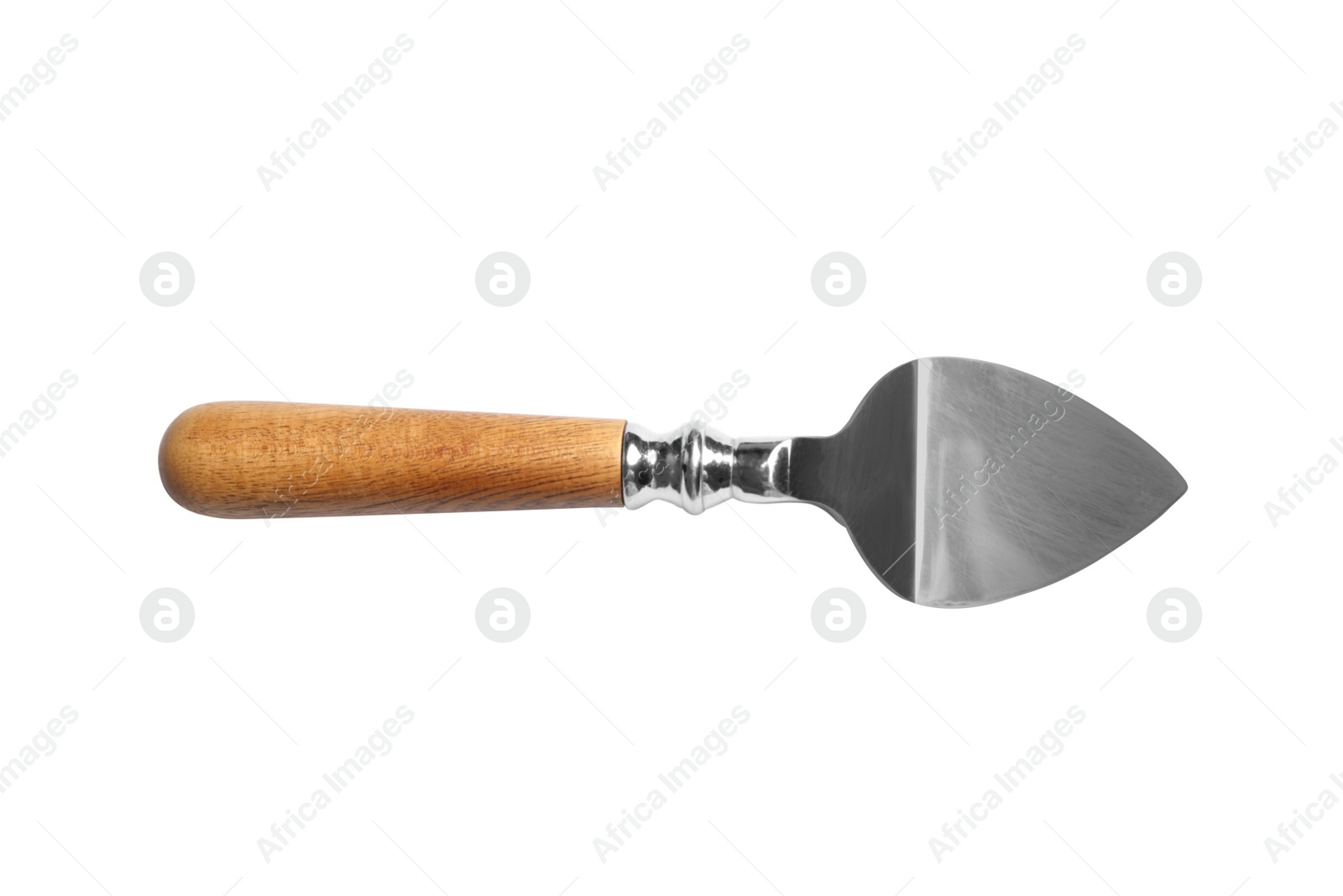 Parm cheese knife with wooden handle isolated on white Photo of Parm cheese knife with wooden handle isolated on white