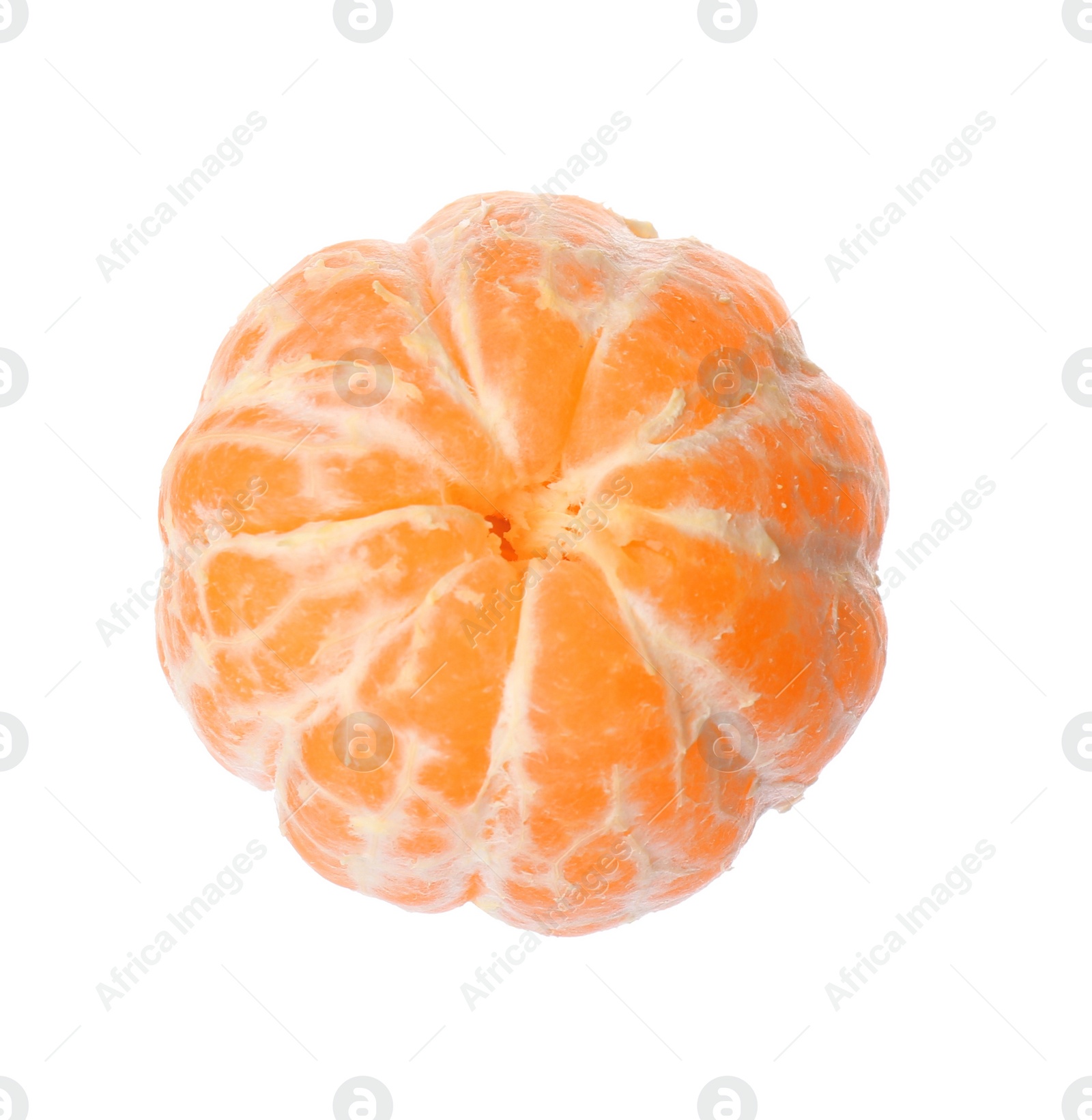 Peeled fresh tangerine isolated on white. Citrus fruit Photo of Peeled fresh tangerine isolated on white. Citrus fruit
