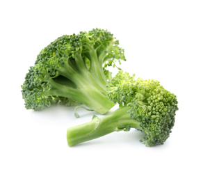 Photo of Fresh broccoli isolated on white. Edible green plant