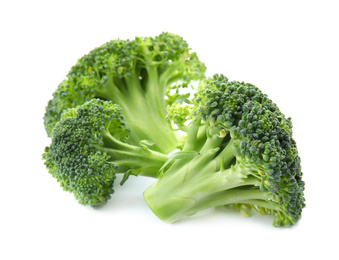Fresh broccoli isolated on white. Edible green plant Photo of Fresh broccoli isolated on white. Edible green plant