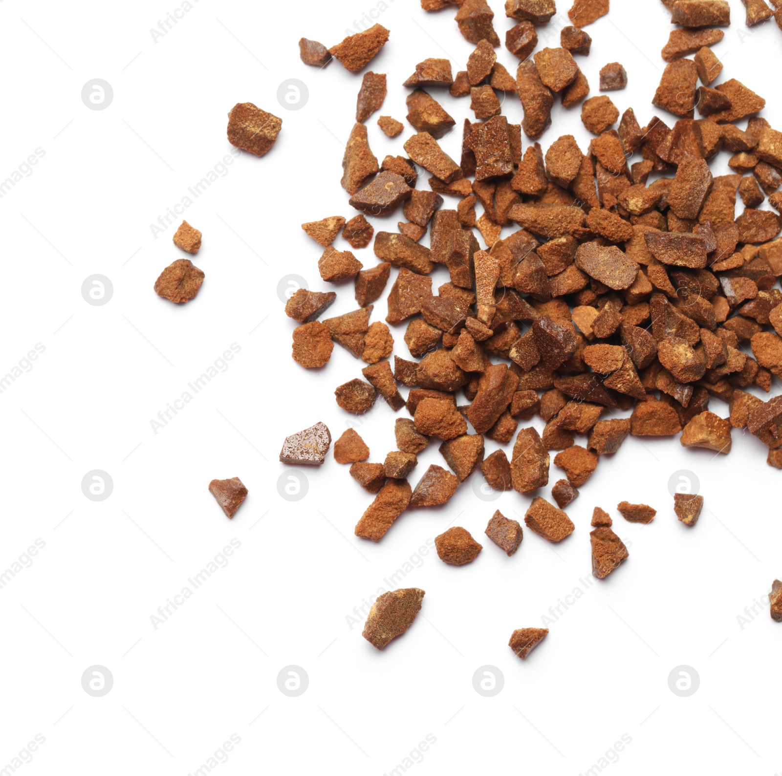 Pile of chicory granules isolated on white, top view Photo of Pile of chicory granules isolated on white, top view
