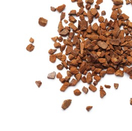 Pile of chicory granules isolated on white, top view Photo of Pile of chicory granules isolated on white, top view