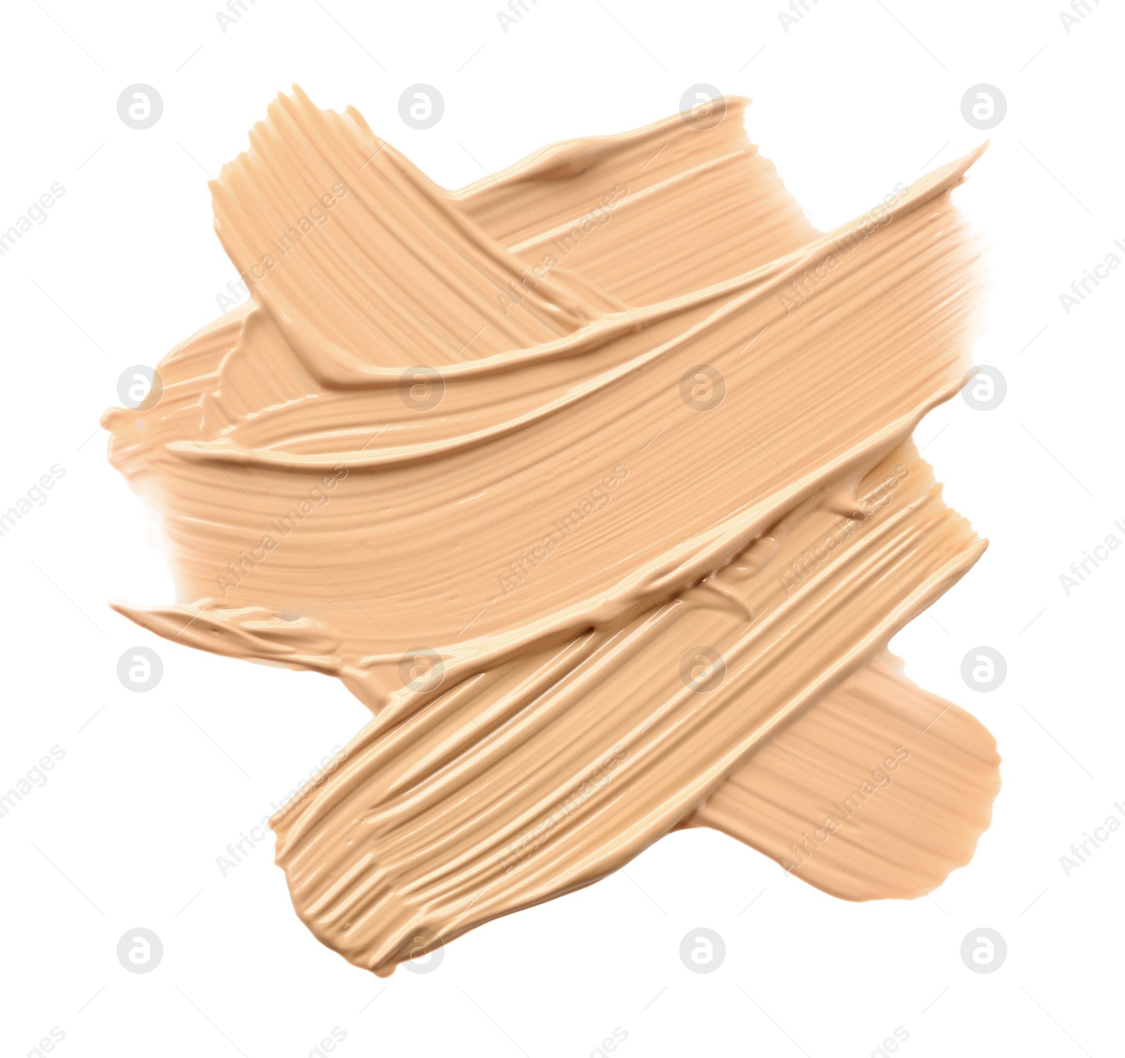 Samples of liquid skin foundations on white background, top view Photo of Samples of liquid skin foundations on white background, top view