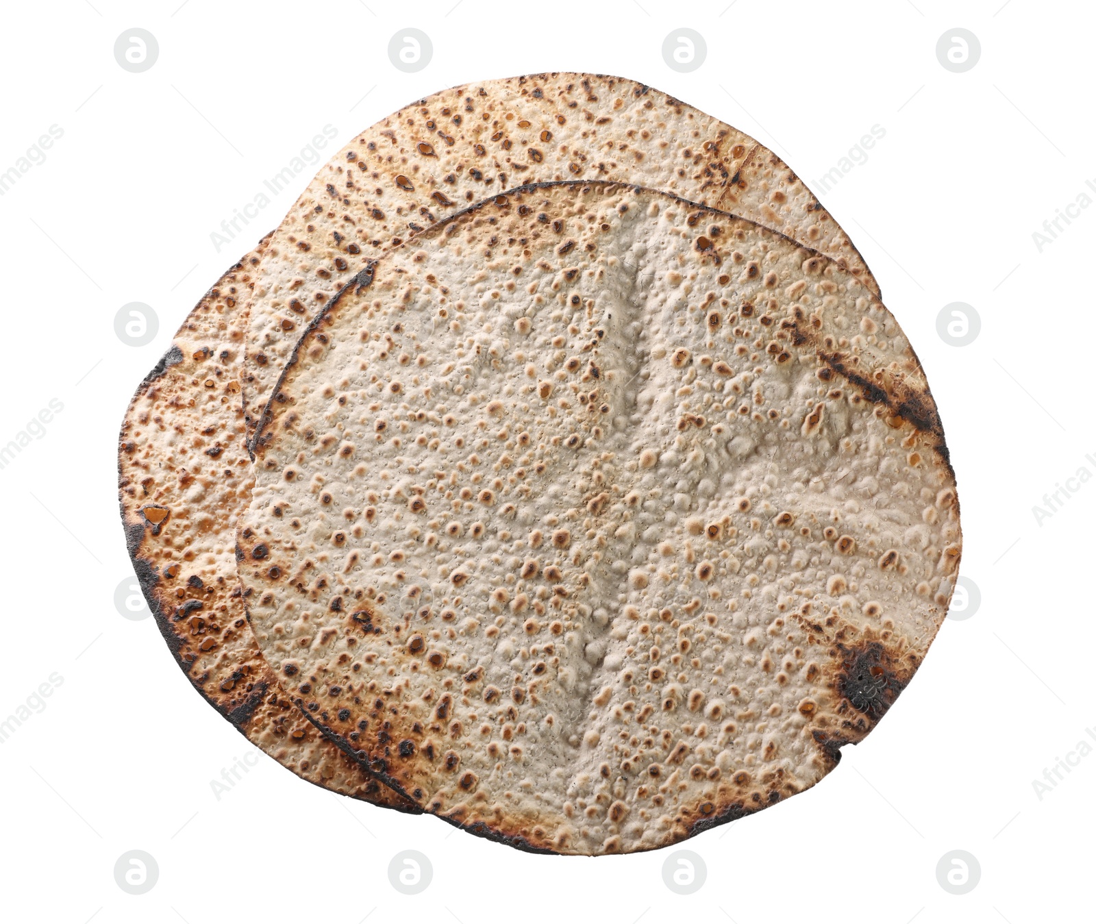 Tasty matzos on white background, top view. Passover (Pesach) celebration Photo of Tasty matzos on white background, top view. Passover (Pesach) celebration