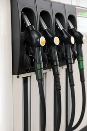 Gasoline pump at modern gas filling station, closeup Photo of Gasoline pump at modern gas filling station, closeup