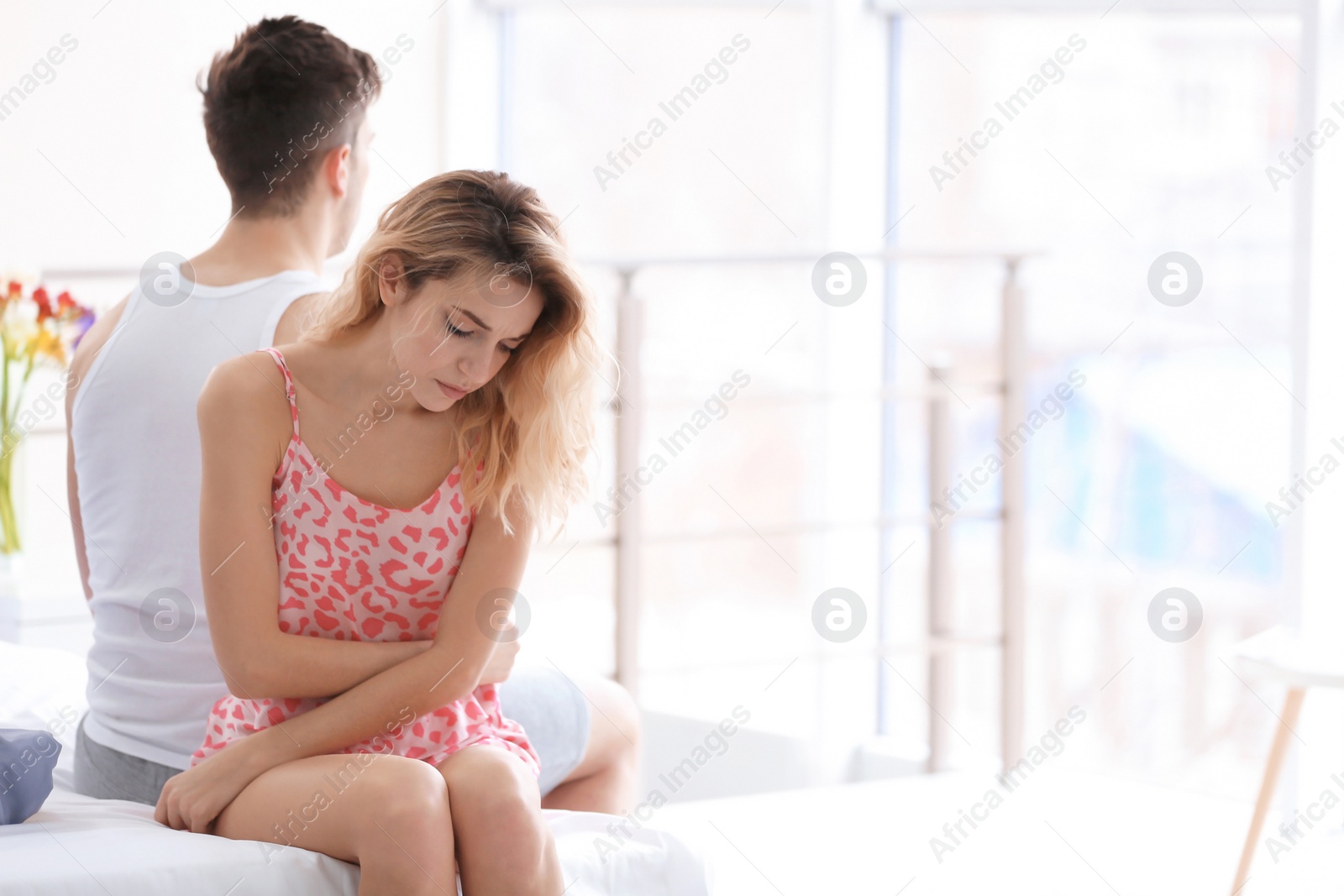 Young couple with relationship problem at home Photo of Young couple with relationship problem at home