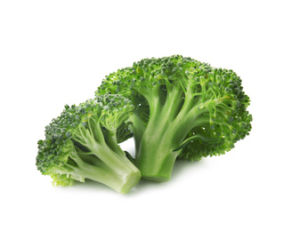 Fresh broccoli isolated on white. Edible green plant Photo of Fresh broccoli isolated on white. Edible green plant