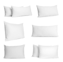 Set of soft pillows isolated on white Image of Set of soft pillows isolated on white