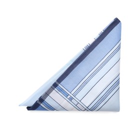 Stylish handkerchief isolated on white, top view Photo of Stylish handkerchief isolated on white, top view