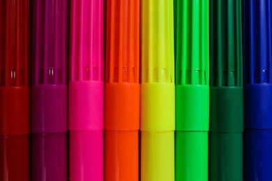 Set of felt tip pens as background, closeup Photo of Set of felt tip pens as background, closeup