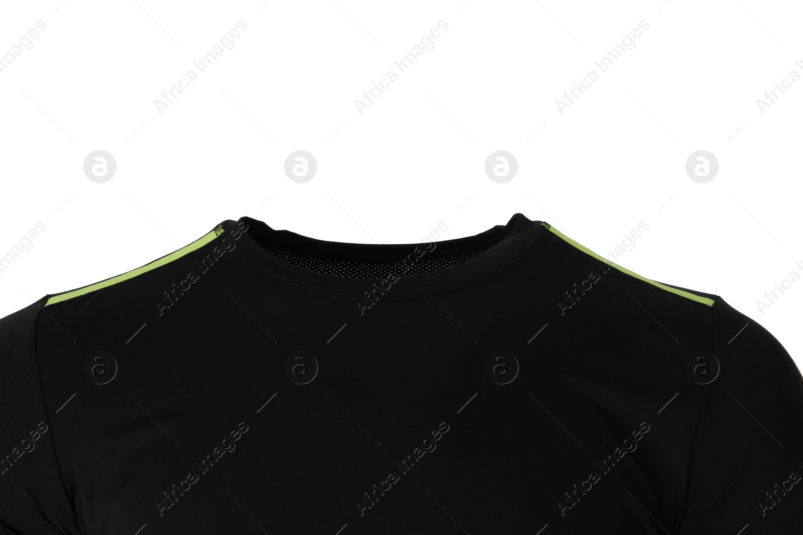 Black men's shirt isolated on white. Sports clothing Photo of Black men's shirt isolated on white. Sports clothing