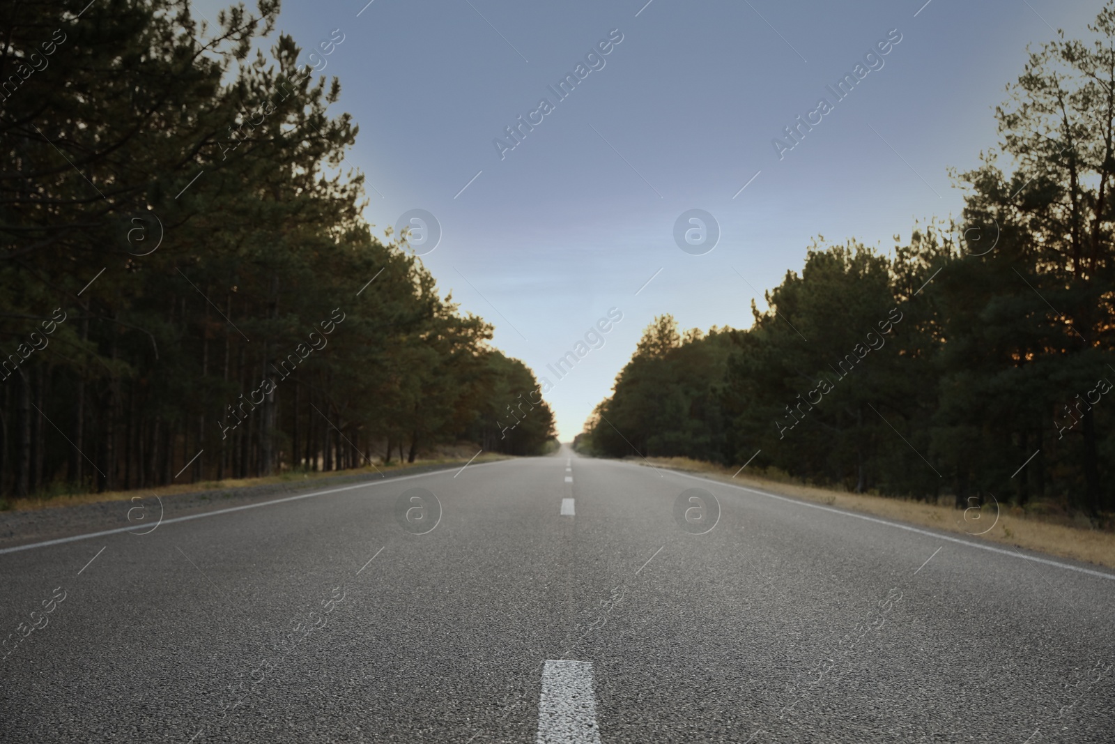 Beautiful view of empty asphalt highway. Road trip Photo of Beautiful view of empty asphalt highway. Road trip