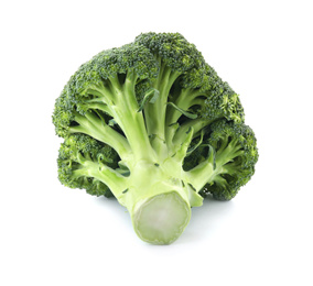 Photo of Fresh broccoli isolated on white. Edible green plant