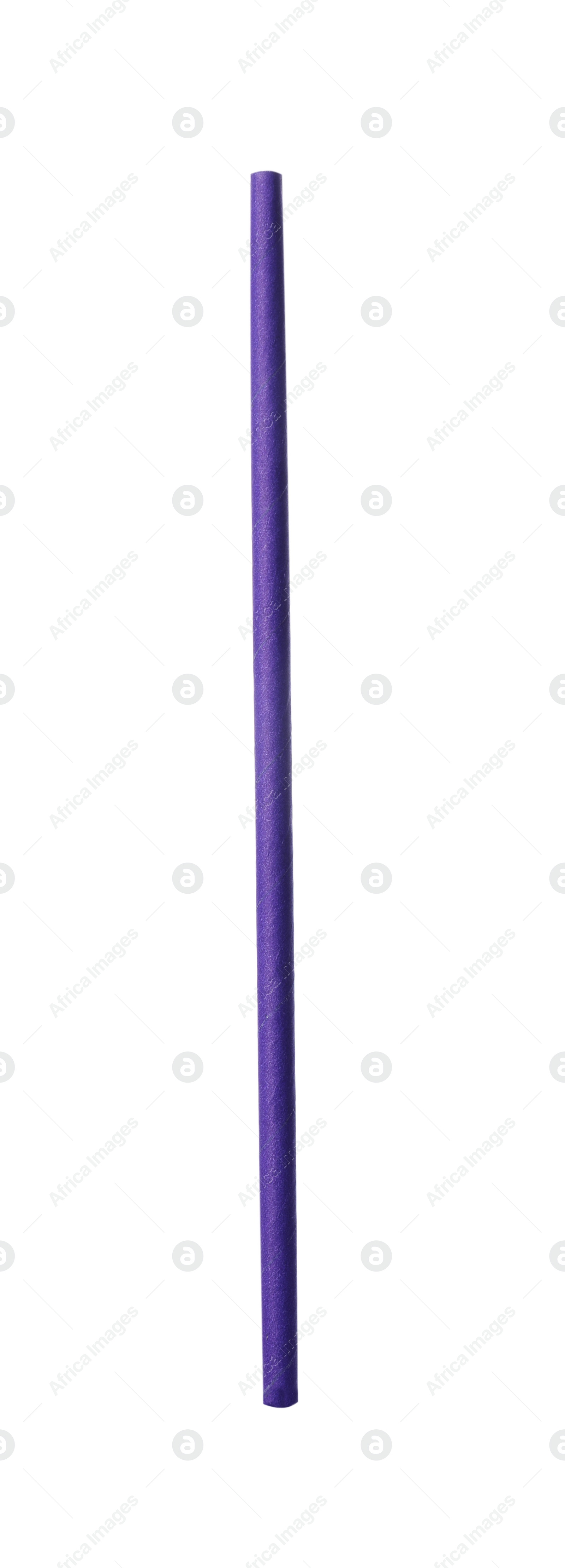 Purple paper cocktail tube isolated on white Photo of Purple paper cocktail tube isolated on white