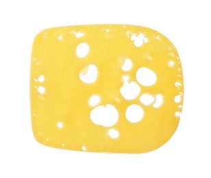 Slice of delicious cheese isolated on white Photo of Slice of delicious cheese isolated on white