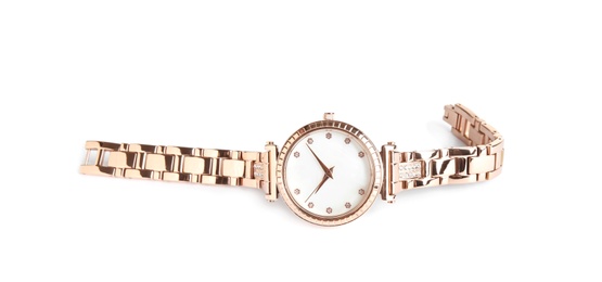 Luxury wrist watch isolated on white. Fashion accessory Photo of Luxury wrist watch isolated on white. Fashion accessory