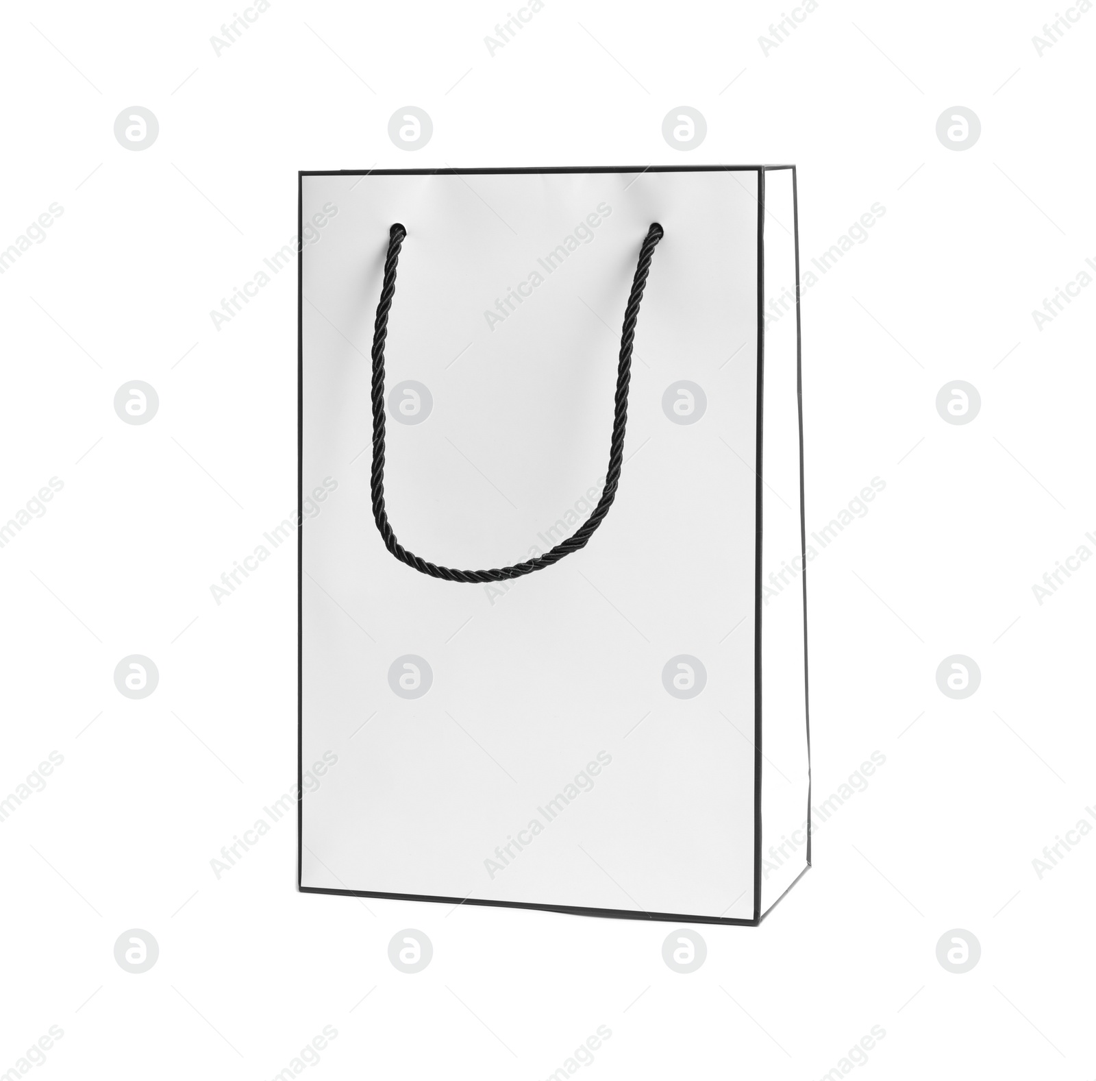 Stylish gift paper bag isolated on white Image of Stylish gift paper bag isolated on white
