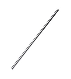 Silver plastic cocktail tube isolated on white Photo of Silver plastic cocktail tube isolated on white