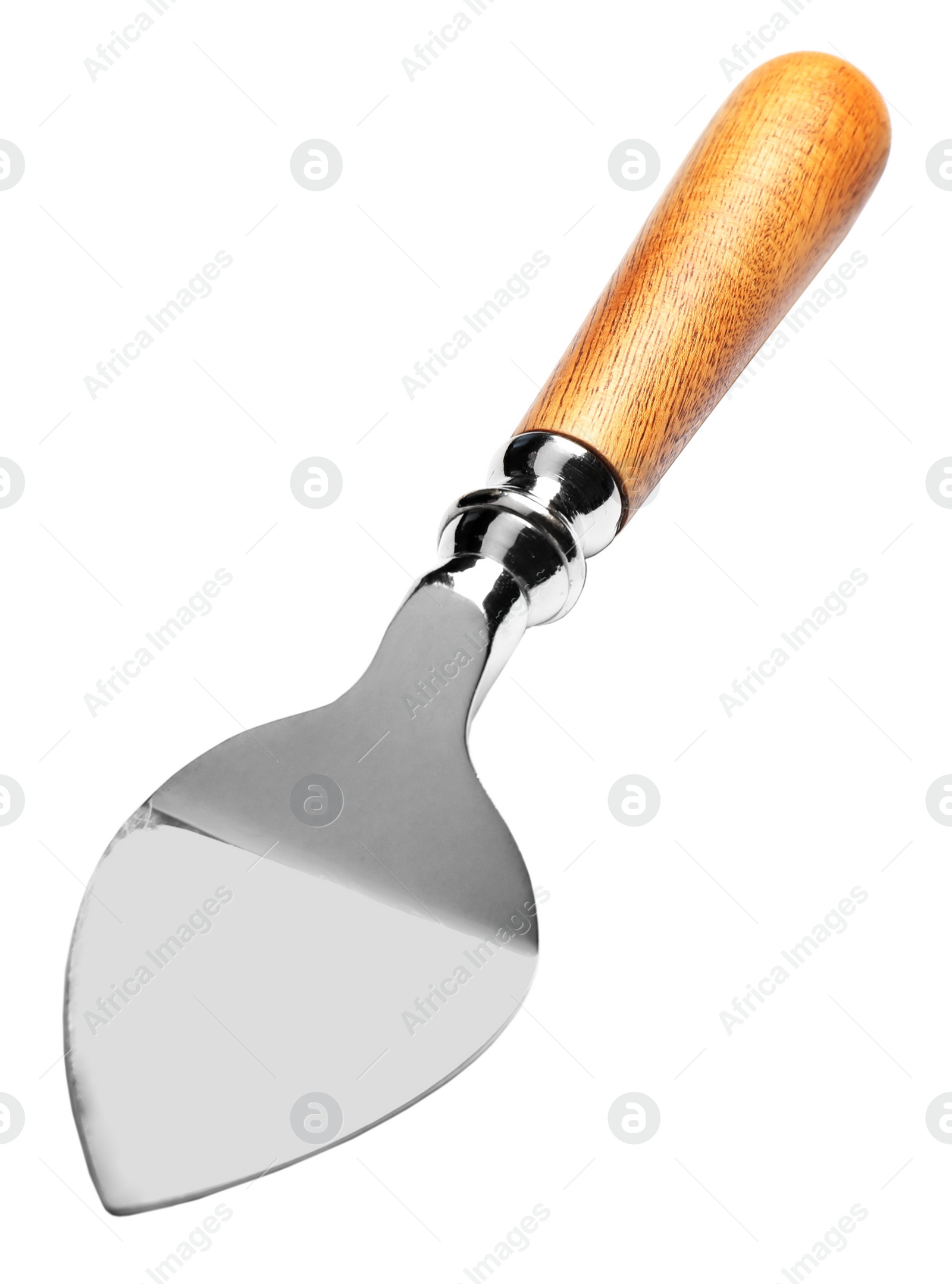 Parm cheese knife with wooden handle isolated on white Photo of Parm cheese knife with wooden handle isolated on white