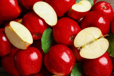 Fresh ripe red apples as background Photo of Fresh ripe red apples as background