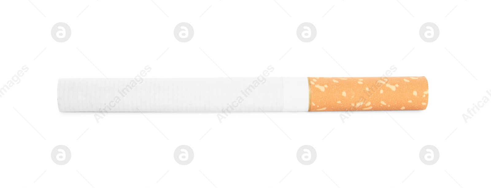 Cigarette with orange filter isolated on white Photo of Cigarette with orange filter isolated on white