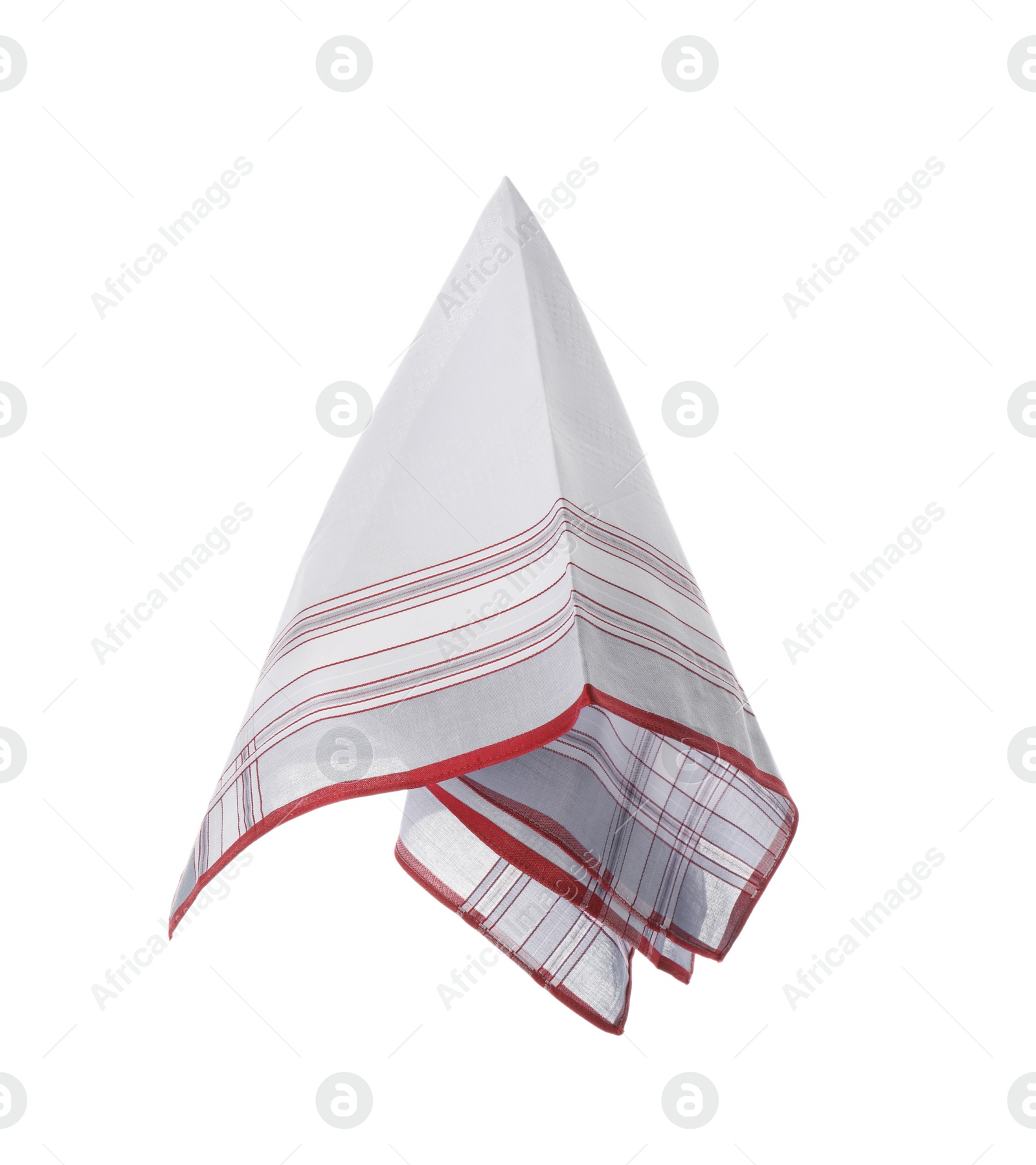 New handkerchief isolated on white. Stylish accessory Photo of New handkerchief isolated on white. Stylish accessory