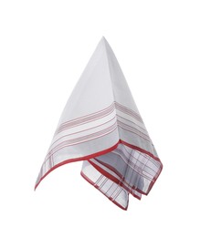 New handkerchief isolated on white. Stylish accessory Photo of New handkerchief isolated on white. Stylish accessory