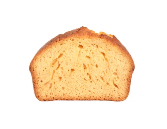 Piece of fresh gingerbread cake on white background Photo of Piece of fresh gingerbread cake on white background