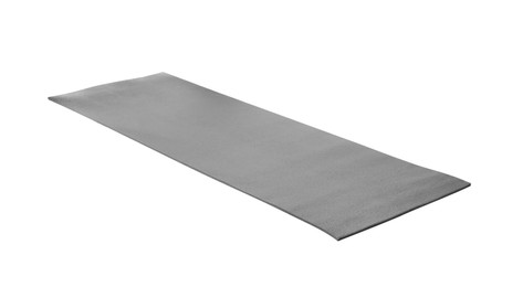 Soft grey camping mat isolated on white Photo of Soft grey camping mat isolated on white