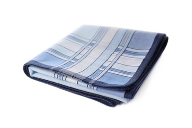 Folded handkerchief isolated on white. Stylish accessory Photo of Folded handkerchief isolated on white. Stylish accessory