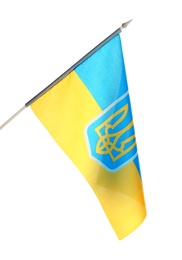 National flag of Ukraine isolated on white Photo of National flag of Ukraine isolated on white