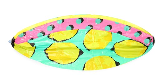 Deflated beach ball with pattern isolated on white Photo of Deflated beach ball with pattern isolated on white