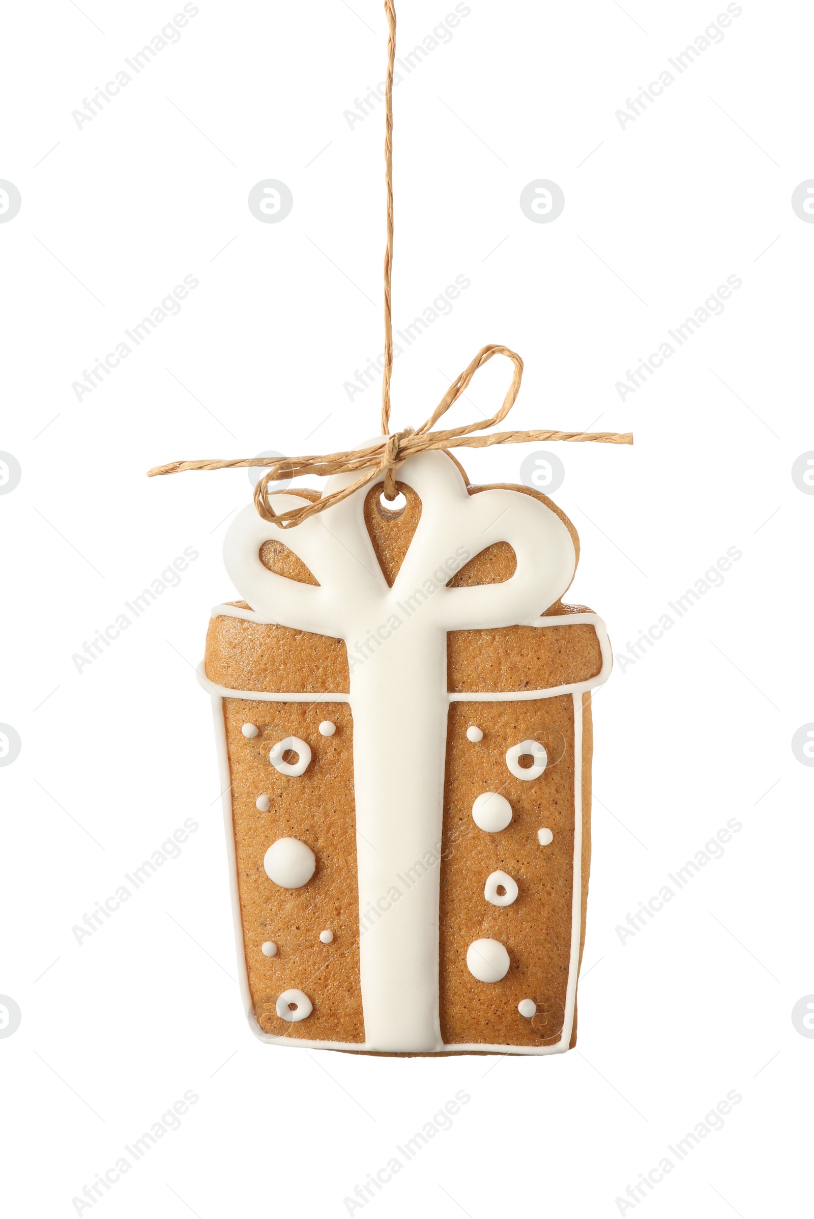 Photo of Tasty homemade Christmas cookie isolated on white