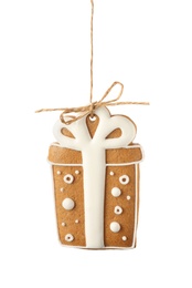 Tasty homemade Christmas cookie isolated on white Photo of Tasty homemade Christmas cookie isolated on white