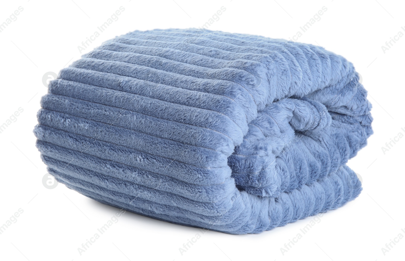 Stylish soft blue plaid on white background Photo of Stylish soft blue plaid on white background