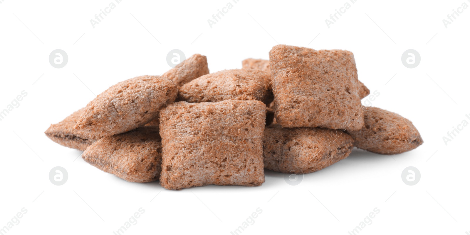 Sweet crispy corn pads isolated on white Photo of Sweet crispy corn pads isolated on white